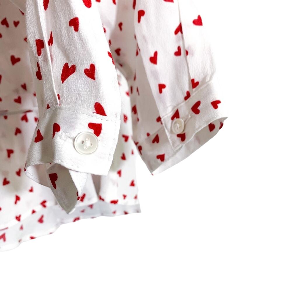 Rails Simone Heart Print Wrap Crop Ruffle Peplum … - image 7